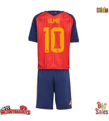 Spain Dani Olmo #10 Replica Home Stadium Kit for Kids World Cup 2026 Short Sleeve (+ pants)